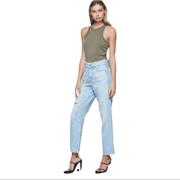 GOOD AMERICAN Good Vintage New With Tags in Light Blue Denim Size 2 - Picture 1 of 16